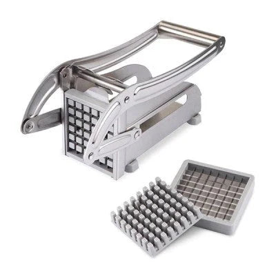 Aparat inox pentru feliat cartofi pai si legume foarte sau fructe, cu 2 site diferite.